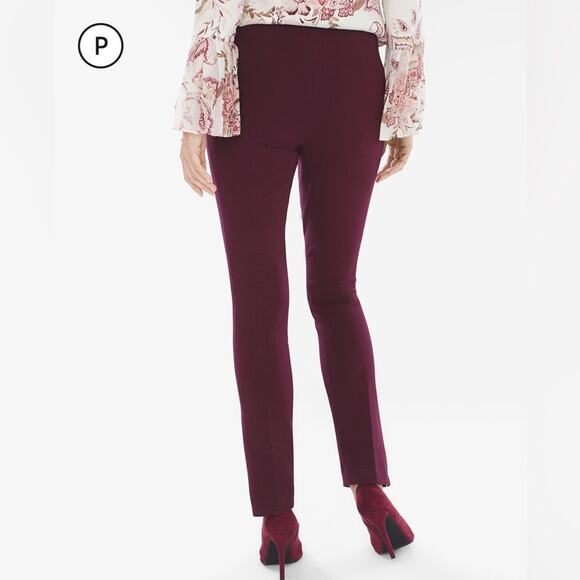 Chico's So Slimming Petite Juliet Straight-Leg Pants Maroon/Wine Size 00P [2P] - Picture 3 of 12